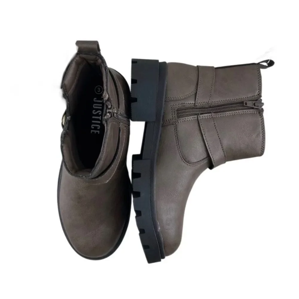 Little Girls Justice Moto Ankle Boots Shoes Size 3